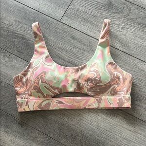 Like new pastel Swirl Pattern cut out Sports Bra